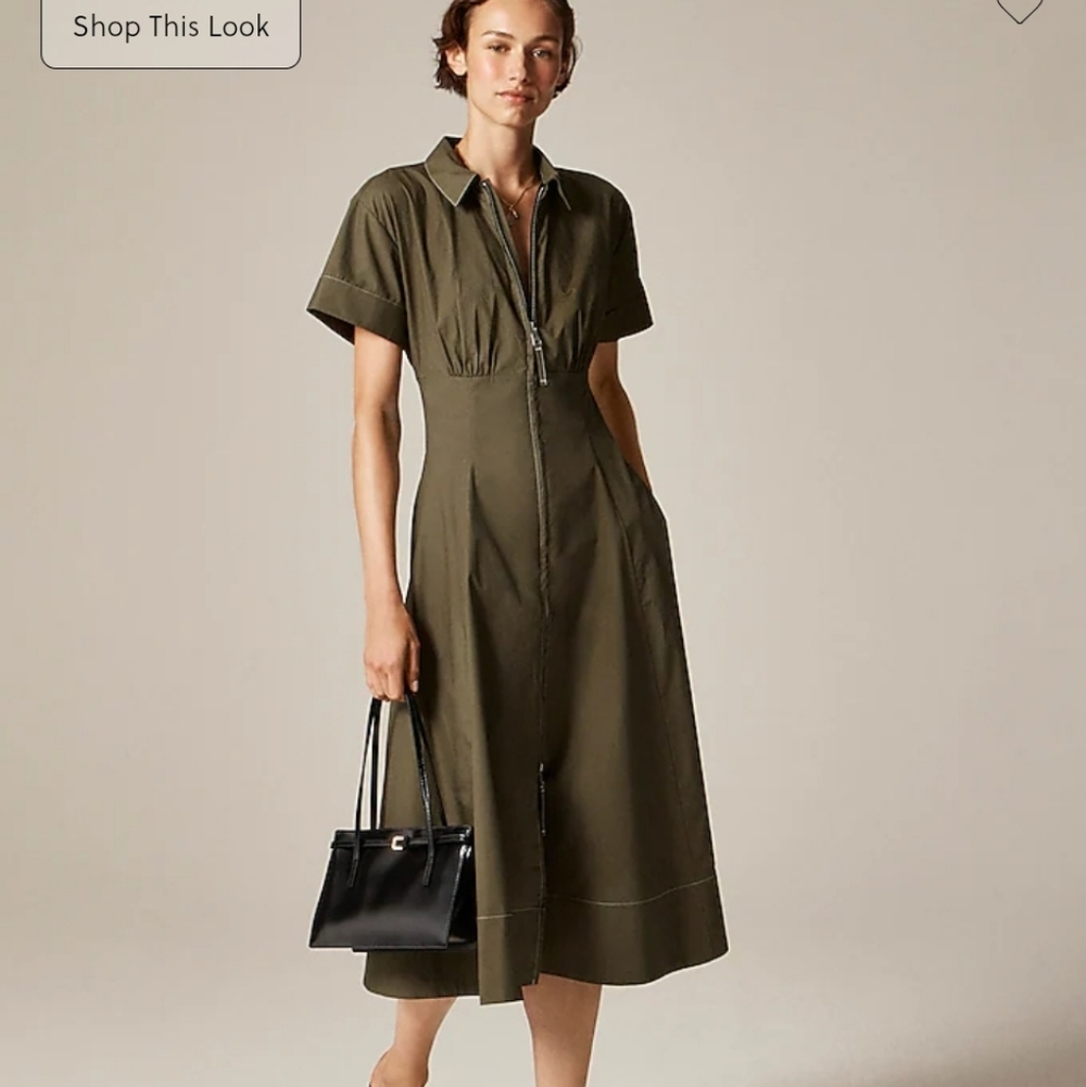J Crew Zip-up shirt-dress in cotton poplin CI906 Size 6 NWT *Flaw